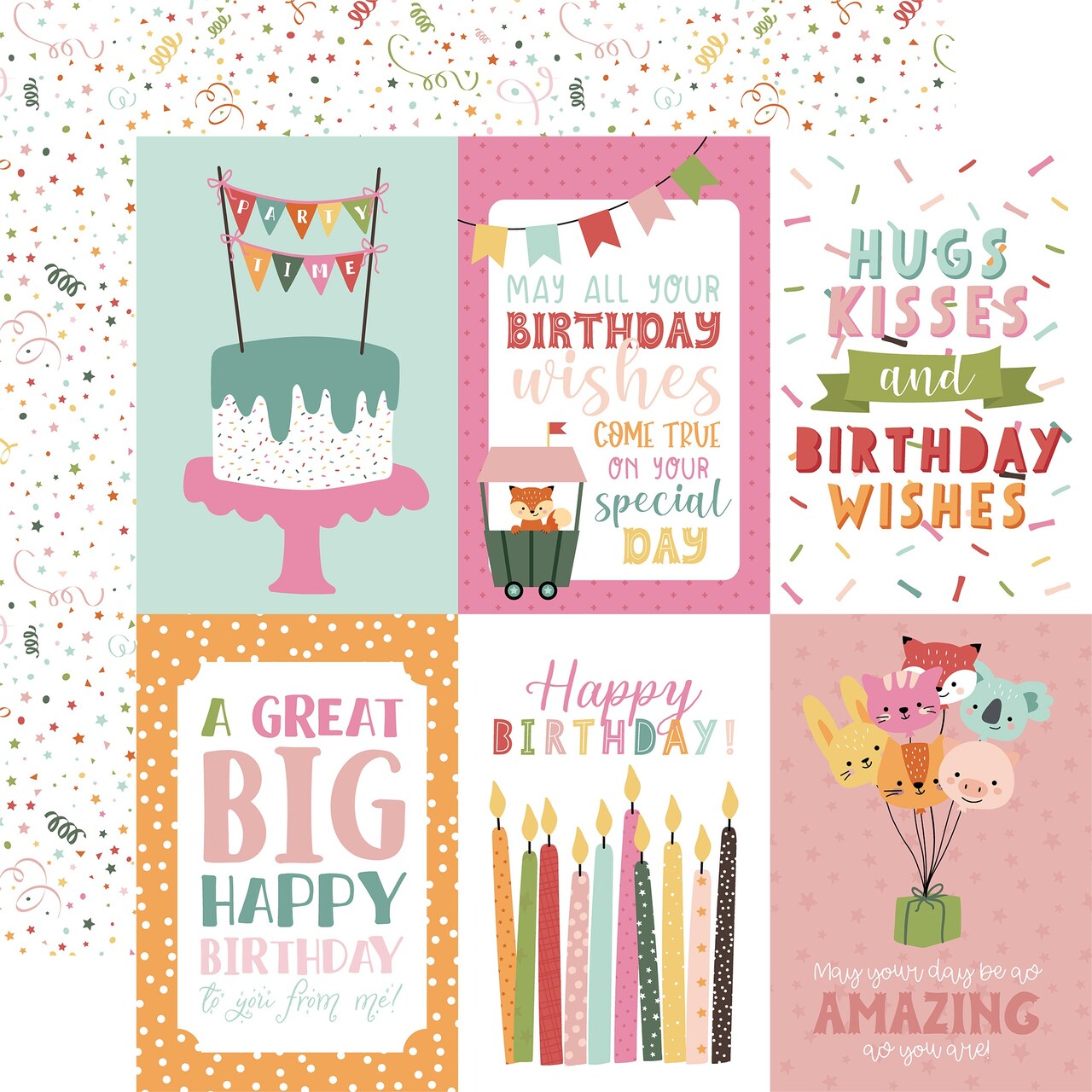 A Birthday Wish Girl Double-Sided Cardstock 12"X12"-4"X6" Journaling Cards